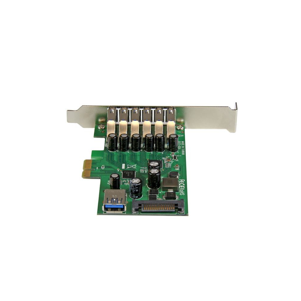 StarTech.com Carte contrôleur PCI Express à 7 ports USB 3.0 - 6 externes 1 interne - Adaptateur PCIe avec alimentation SATA