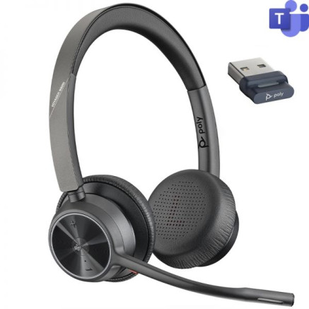 Poly Micro-casque Poly Voyager 4320 certifié Microsoft Teams USB-A
