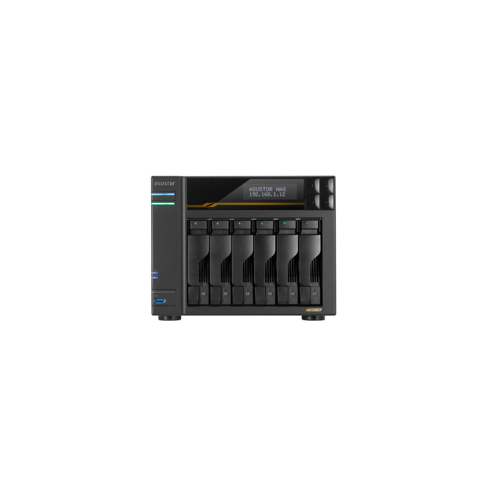 Asustor LOCKERSTOR 6 Gen3 (AS6806T) NAS Bureau AMD Ryzen V3C14 16 Go DDR5 ADM Noir Asustor LOCKERSTOR 6 Gen3 (AS6806T) NAS Bureau AMD Ryzen V3C14 16 Go DDR5 ADM Noir