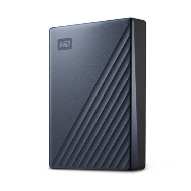 Western Digital WDBFTM0040BBL-WESN disque dur externe 4 To USB Type-C 3.2 Gen 1 (3.1 Gen 1) Noir, Bleu