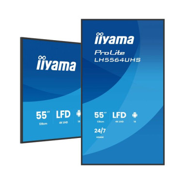 iiyama LH5564UHS-B1AG Écran d'affichage dynamique Écran plat de signalisation numérique 139,7 cm (55") Wifi 500 cd m² 4K Ultra