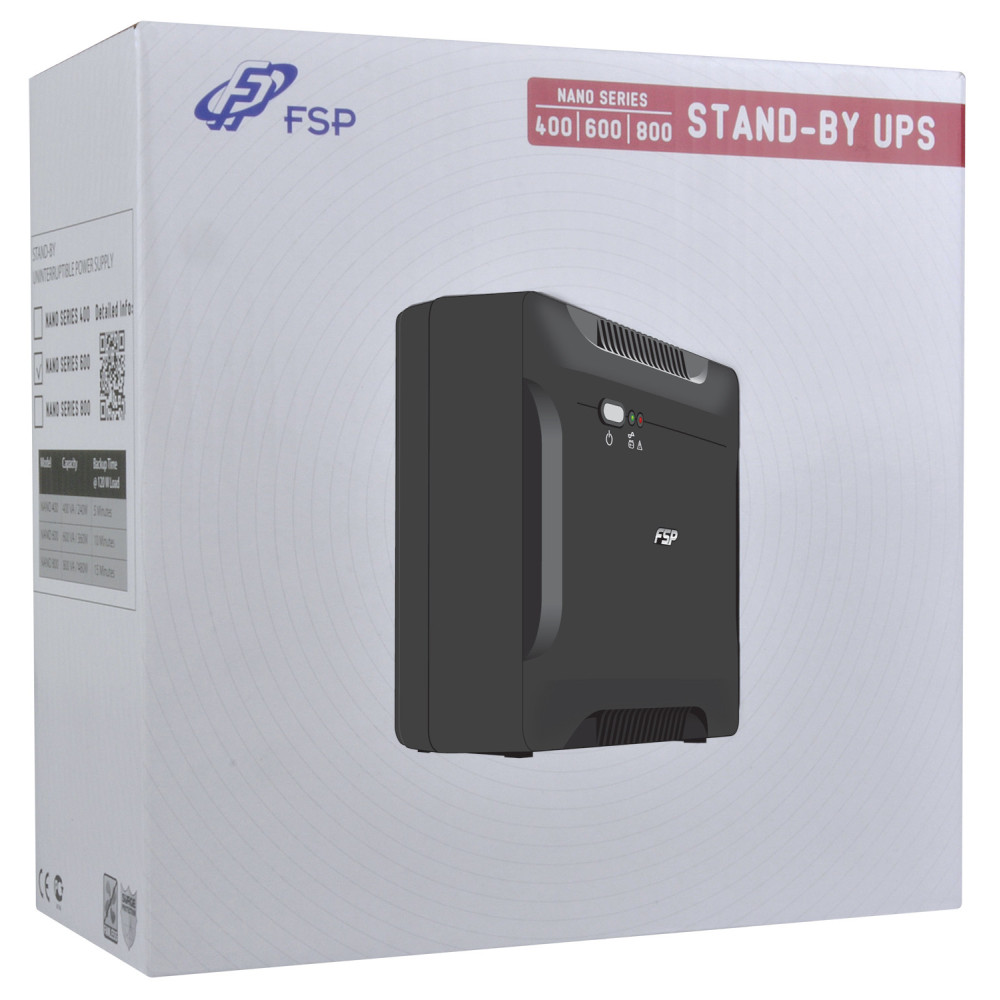 FSP Nano 600 alimentation d'énergie non interruptible Veille 0,6 kVA 360 W 2 sortie(s) CA