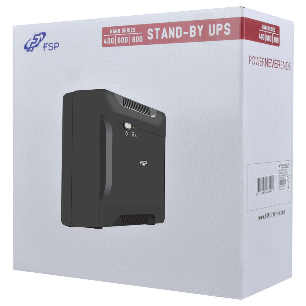 FSP Nano 600 alimentation d'énergie non interruptible Veille 0,6 kVA 360 W 2 sortie(s) CA