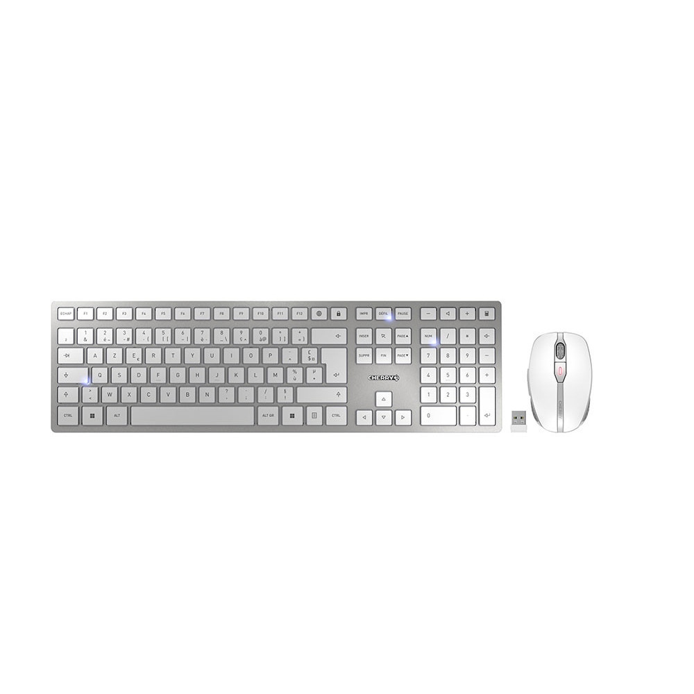 CHERRY DW 9100 SLIM clavier Souris incluse Universel RF sans fil + Bluetooth AZERTY Français Argent CHERRY DW 9100 SLIM clavier Souris incluse Universel RF sans fil + Bluetooth AZERTY Français Argent