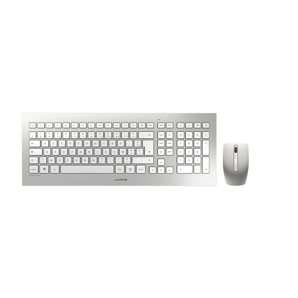 CHERRY DW 8000 Ensemble Clavier & Souris sans fil, blanc argent, USB, AZERTY - FR CHERRY DW 8000 Ensemble Clavier & Souris sans fil, blanc argent, USB, AZERTY - FR