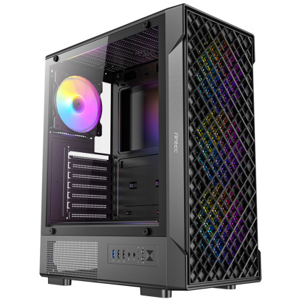 Antec VX320 - Moyen Tour - ATX - MATX - MITX - 4 ventilateurs 120 mm ARGB inclus - Fenetre en verre trempe  - pas d'alimentation