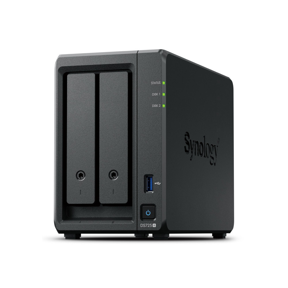 Synology DiskStation DS725+ serveur de stockage NAS Ryzen Embedded R1600 4 Go DDR4 0 To Noir Synology DiskStation DS725+ serveur de stockage NAS Ryzen Embedded R1600 4 Go DDR4 0 To Noir