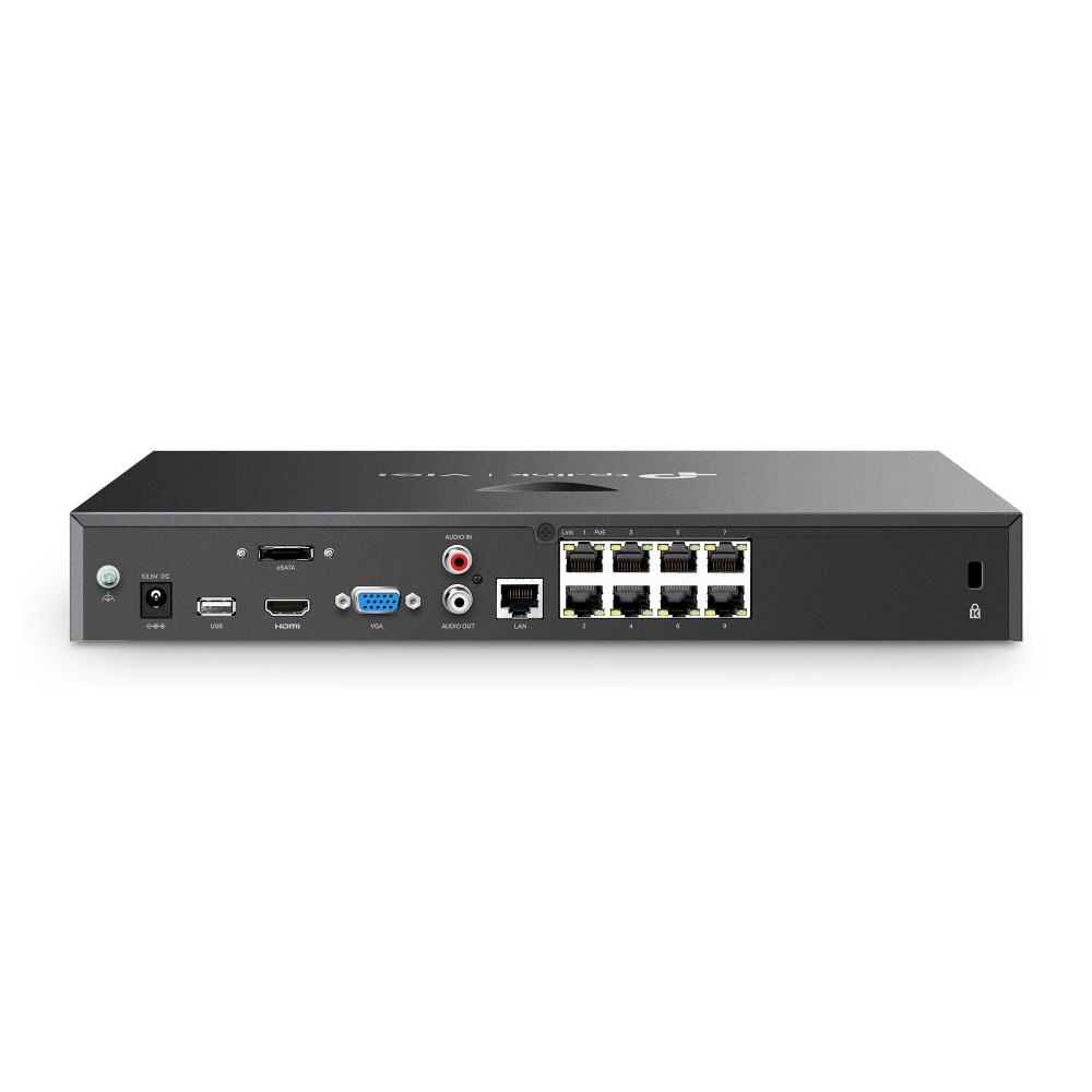 TP-Link VIGI NVR2008H-8MP-2TB Enregistreur vidéo sur réseau Noir