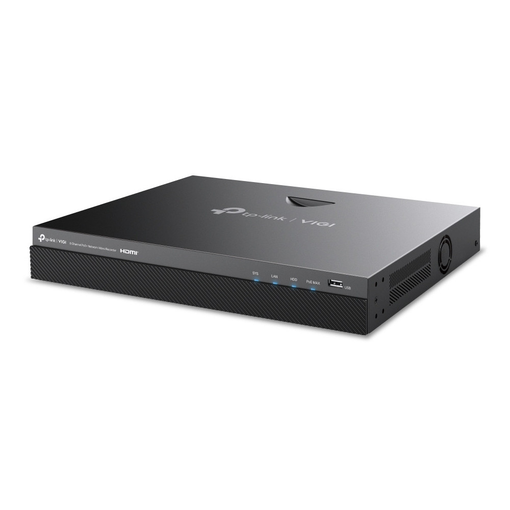TP-Link VIGI NVR2008H-8MP-2TB Enregistreur vidéo sur réseau Noir