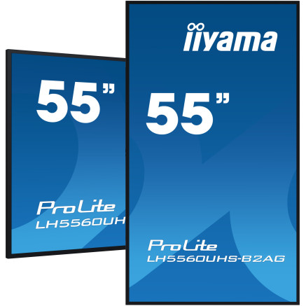 iiyama LH5560UHS-B2AG Écran d'affichage dynamique Carte A numérique 139,7 cm (55") LED Wifi 500 cd m² 4K Ultra HD Noir Intégré