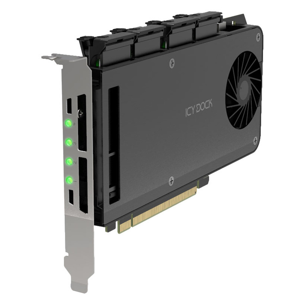 ICY DOCK Carte PCI Express 4.0 x16 avec 4 slots SSD M.2 PCIe NVMe | ECP Grossiste informatique ICY DOCK Carte PCI Express 4.0 x16 avec 4 slots SSD M.2 PCIe NVMe | ECP Grossiste informatique