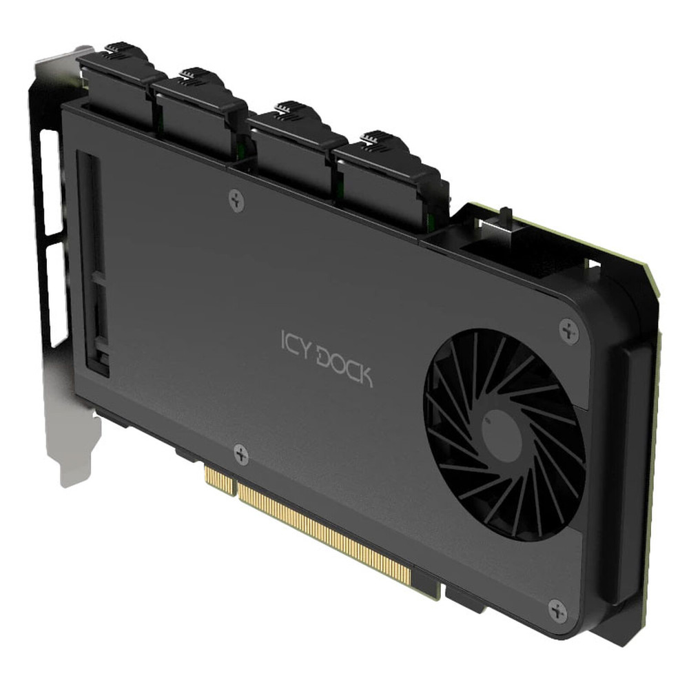 ICY DOCK Carte PCI Express 4.0 x16 avec 4 slots SSD M.2 PCIe NVMe | ECP Grossiste informatique