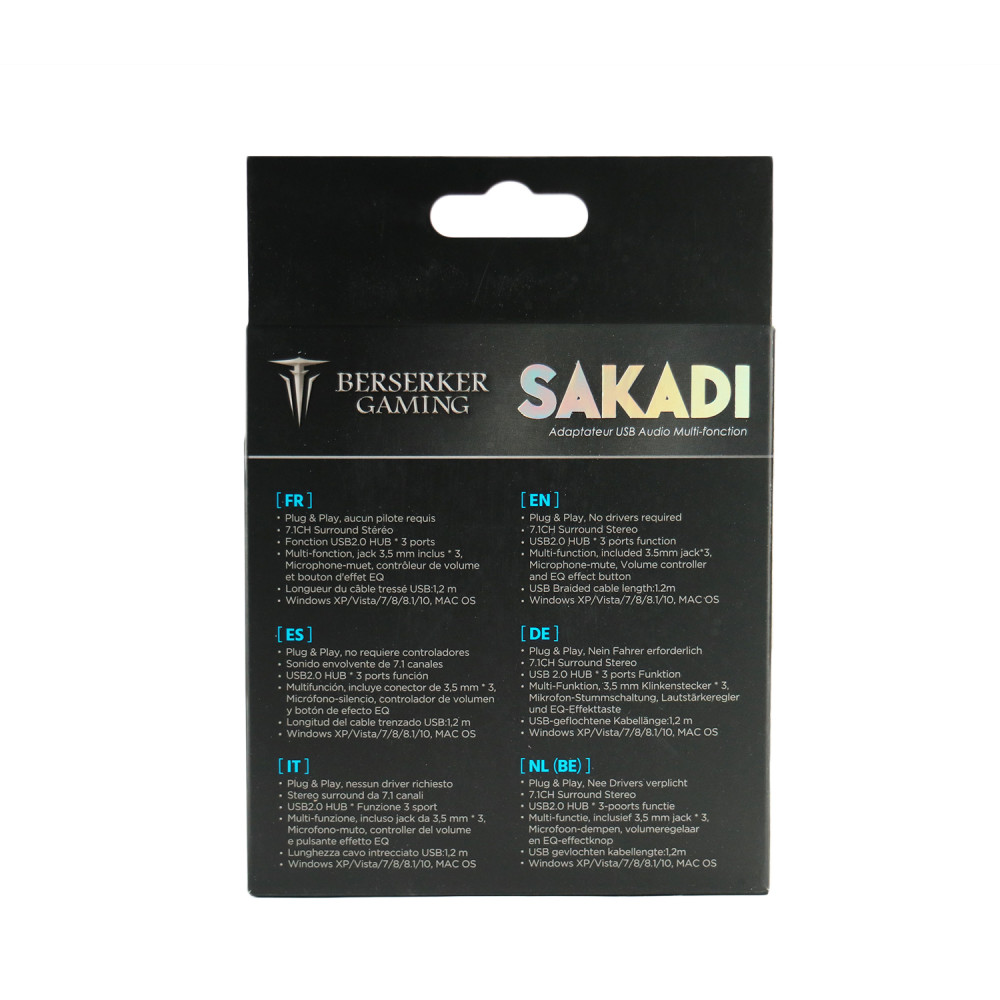 ADAPT. GAMING SAKADI USB SON 7.1 EXTERNE MULTIPORTS,compatible PC, Playstation 4 | ECP Grossiste informatique
