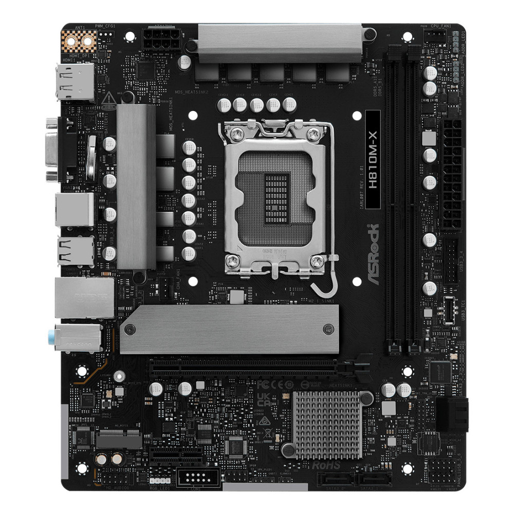 Asrock H810M-X Intel H810 LGA 1851 (Socket V1) micro ATX Asrock H810M-X Intel H810 LGA 1851 (Socket V1) micro ATX