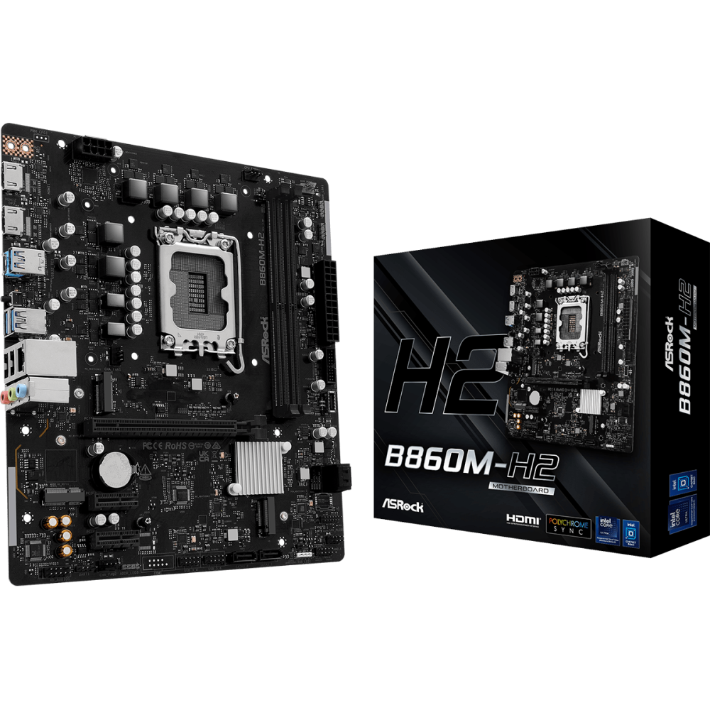 Asrock B860M-H2 - Carte mère MATX - Intel LGA 1851 - 2x DDR5 - 2x HDMI | ECP Grossiste informatique