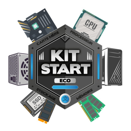 KIT START B ECO - Boitier S2 Plus (430W) - H510M H V2 + I3-10105 + 8Go DDR4 + 500Go SSD 2.5p