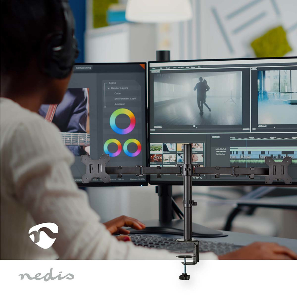 Nedis MMDOS110BK support d'écran plat pour bureau 81,3 cm (32") Noir