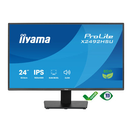 IIYAMA X2492HSU-B1 (ProLite) - 24p IPS FHD 3ms 350cd/m² , HDMI-DP, 2USB 2x2W Noir | ECP Grossiste informatique