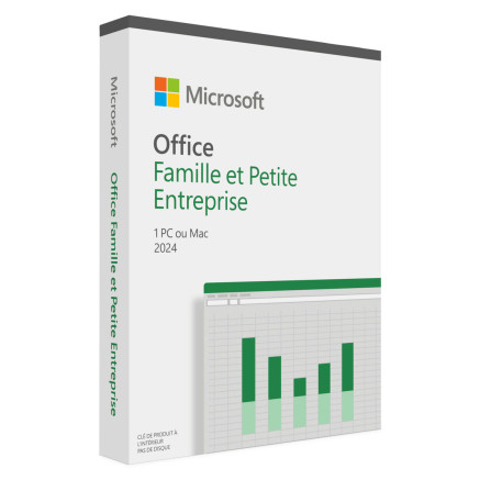 Boite - Microsoft Office Famille   Petite Entreprise 2024 - 1 PC/MAC - Français
