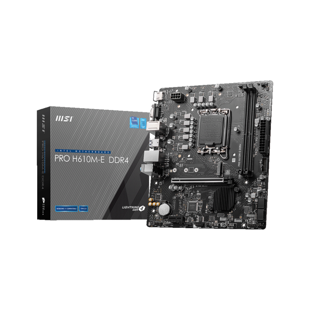 Kit BASE Rookie MSI  — MSI Pro Shield M100P · Alim 500W · H610M-E DDR4