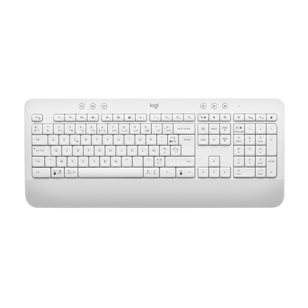Logitech 920-011023 clavier Souris incluse Bureau Bluetooth AZERTY Français Blanc