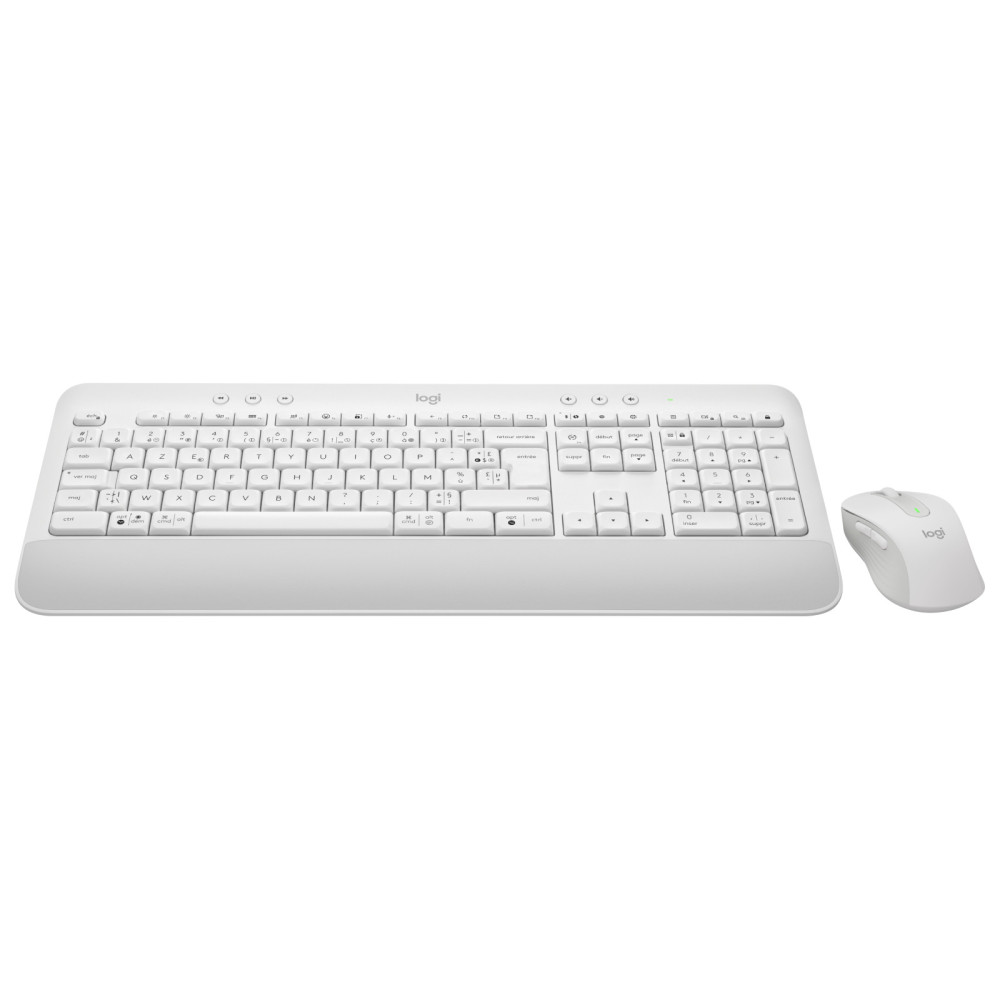 Logitech 920-011023 clavier Souris incluse Bureau Bluetooth AZERTY Français Blanc