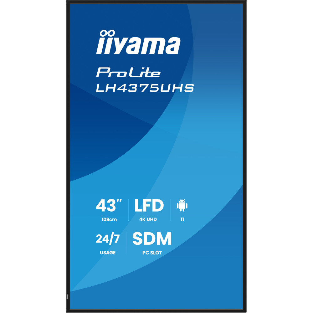 iiyama LH4375UHS-B2AG Écran d'affichage dynamique Écran plat de signalisation numérique 108 cm (42.5") LCD Wifi 500 cd m² 4K