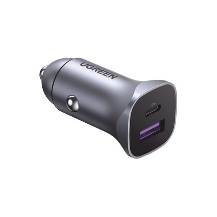 Ugreen 40858 chargeur d'appareils mobiles Universel Aluminium Allume-cigare Charge rapide Auto