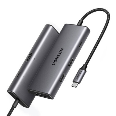Ugreen 15531 hub & concentrateur USB Type-C 1000 Mbit s Gris
