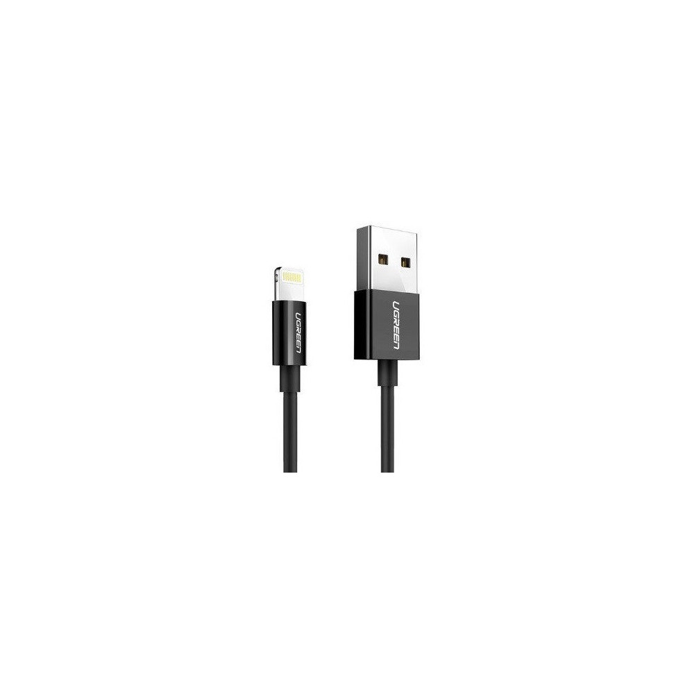 Ugreen 80822 US155 câble de téléphone portable Noir 1 m USB A Lightning