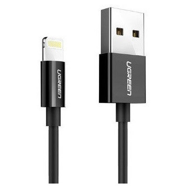 Ugreen 80822 US155 câble de téléphone portable Noir 1 m USB A Lightning