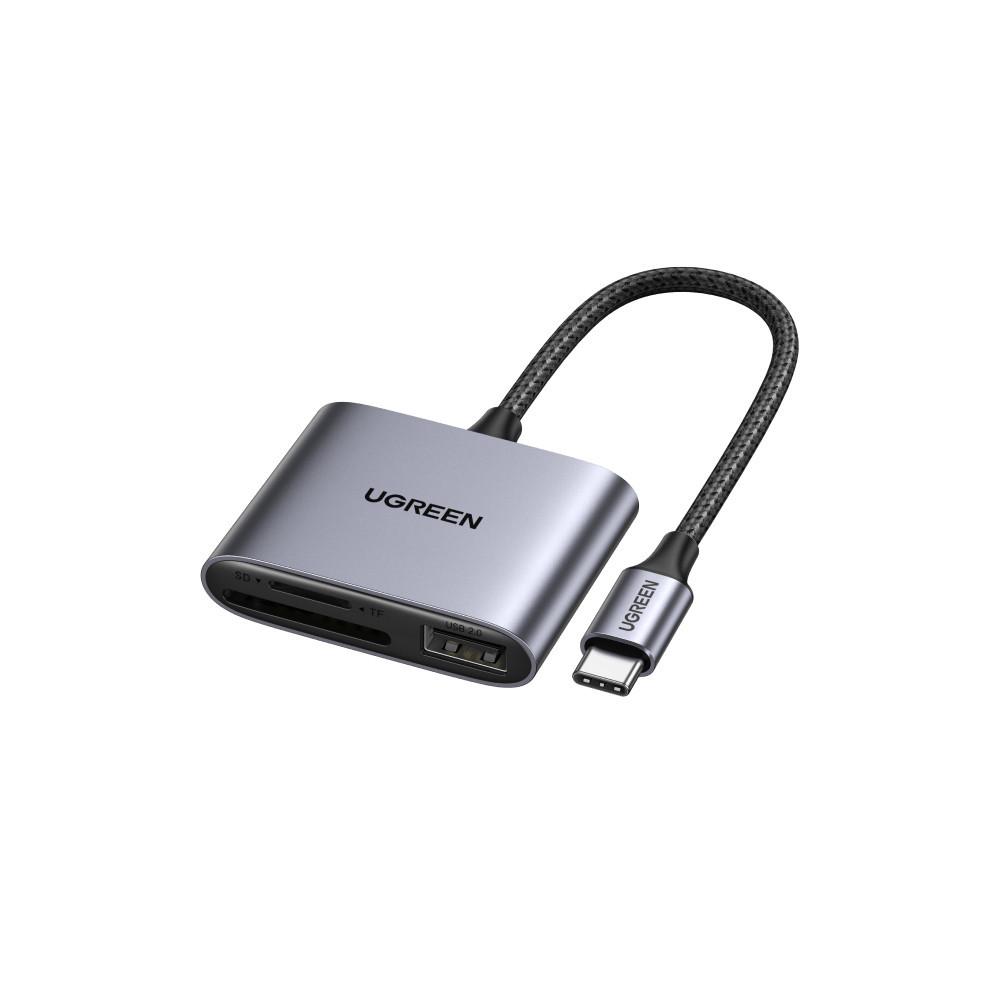 Ugreen 80798 lecteur de carte mémoire USB 3.2 Gen 1 (3.1 Gen 1) Type-C Gris