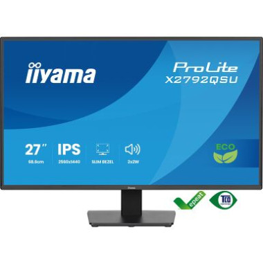 IIYAMA X2792QSU-B1 (Prolite) - 27p IPS QHD 3ms 350cd/m² 1DP-1HDMI 2x2W Noir | ECP Grossiste informatique