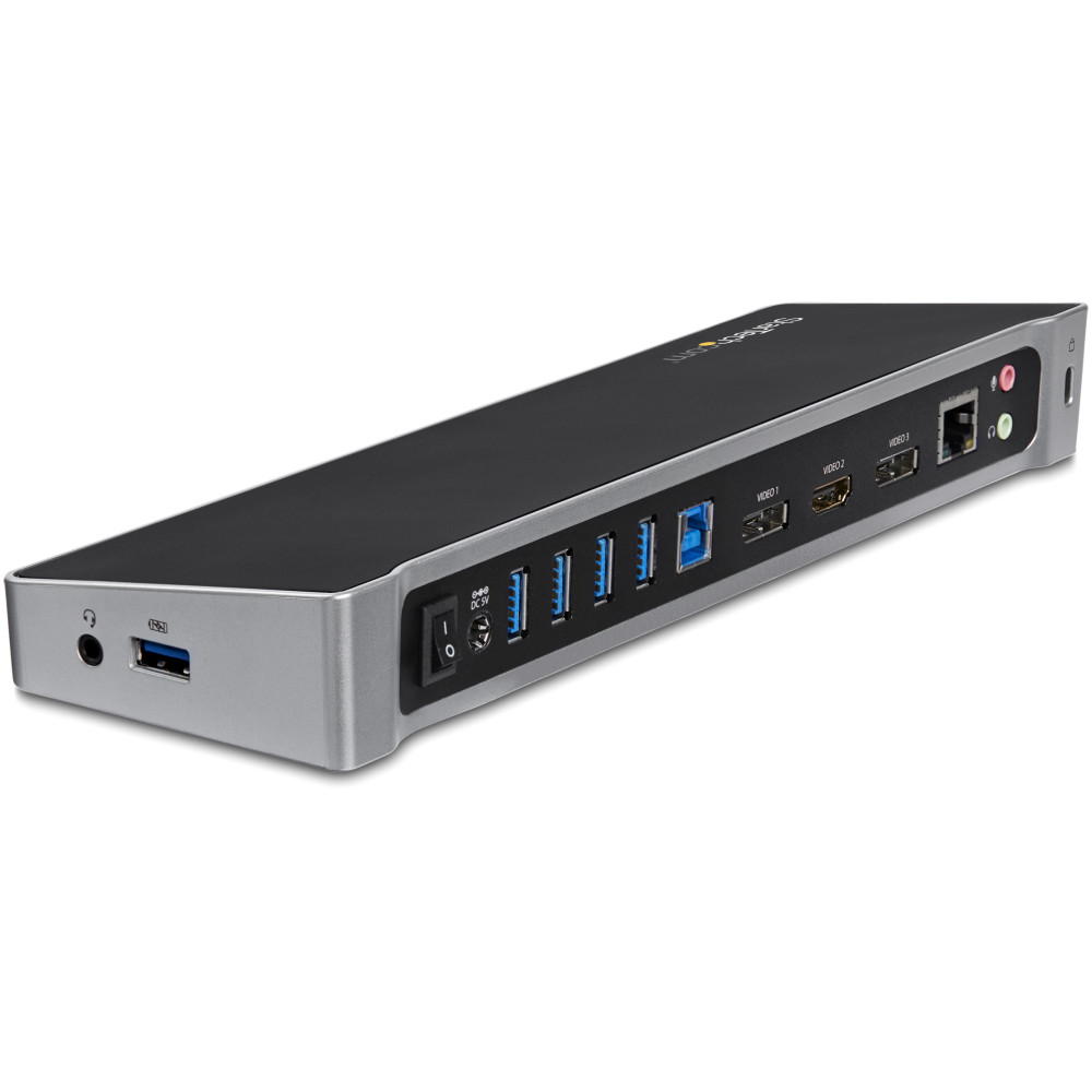 StarTech.com Station d'Accueil USB 3.0 à 3 Écrans avec 2x 4K DisplayPort et HDMI - Hub USB-A à 5 Ports (1x Fast-Charge), Audio StarTech.com Station d'Accueil USB 3.0 à 3 Écrans avec 2x 4K DisplayPort et HDMI - Hub USB-A à 5 Ports (1x Fast-Charge), Audio