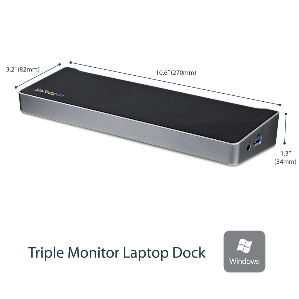 StarTech.com Station d'Accueil USB 3.0 à 3 Écrans avec 2x 4K DisplayPort et HDMI - Hub USB-A à 5 Ports (1x Fast-Charge), Audio StarTech.com Station d'Accueil USB 3.0 à 3 Écrans avec 2x 4K DisplayPort et HDMI - Hub USB-A à 5 Ports (1x Fast-Charge), Audio