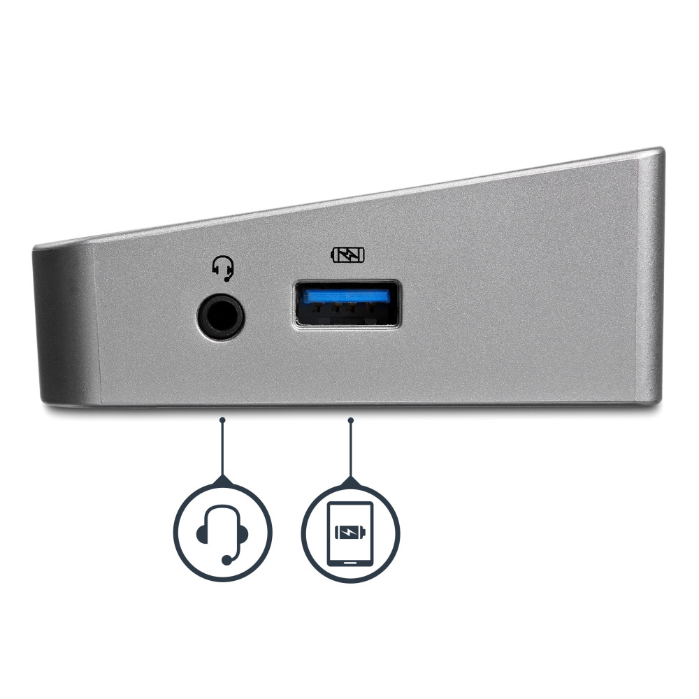 StarTech.com Station d'Accueil USB 3.0 à 3 Écrans avec 2x 4K DisplayPort et HDMI - Hub USB-A à 5 Ports (1x Fast-Charge), Audio StarTech.com Station d'Accueil USB 3.0 à 3 Écrans avec 2x 4K DisplayPort et HDMI - Hub USB-A à 5 Ports (1x Fast-Charge), Audio
