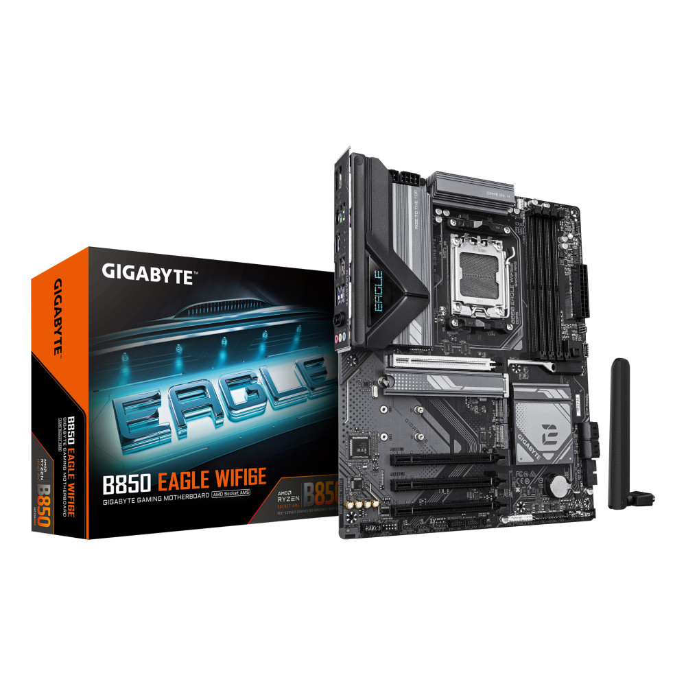 GIGABYTE B850 EAGLE WIFI6E Carte Mère - AMD Ryzen 9000 Series CPUs, VRM numérique 8+2+2 phases, jusqu'à 8200MHz DDR5 (OC), GIGABYTE B850 EAGLE WIFI6E Carte Mère - AMD Ryzen 9000 Series CPUs, VRM numérique 8+2+2 phases, jusqu'à 8200MHz DDR5 (OC),