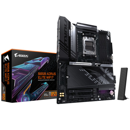 GIGABYTE B850 AORUS ELITE WIFI7 Carte Mère - AMD Ryzen 9000 Series CPUs, VRM numérique 14+2+2 phases, jusqu'à 8200MHz DDR5