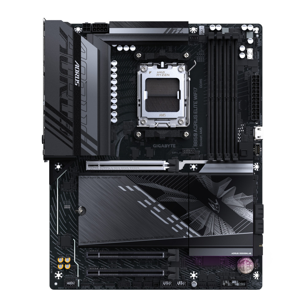 GIGABYTE B850 AORUS ELITE WIFI7 Carte Mère - AMD Ryzen 9000 Series CPUs, VRM numérique 14+2+2 phases, jusqu'à 8200MHz DDR5 GIGABYTE B850 AORUS ELITE WIFI7 Carte Mère - AMD Ryzen 9000 Series CPUs, VRM numérique 14+2+2 phases, jusqu'à 8200MHz DDR5