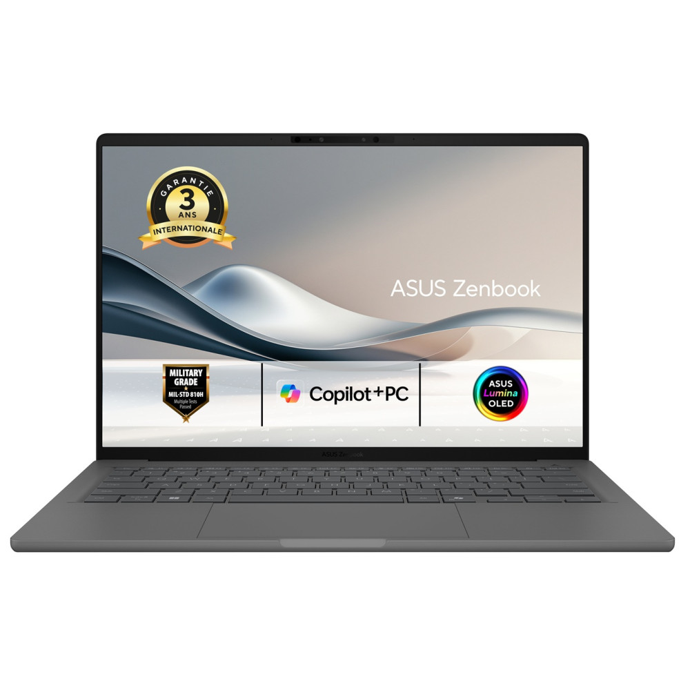 ASUS UM3406KA-QD317X (Zenbook) - 14p OLED WUXGA R5-AI-340 16Go.LPDDR5X 512Go Radeon W11H Noir | ECP Grossiste informatique