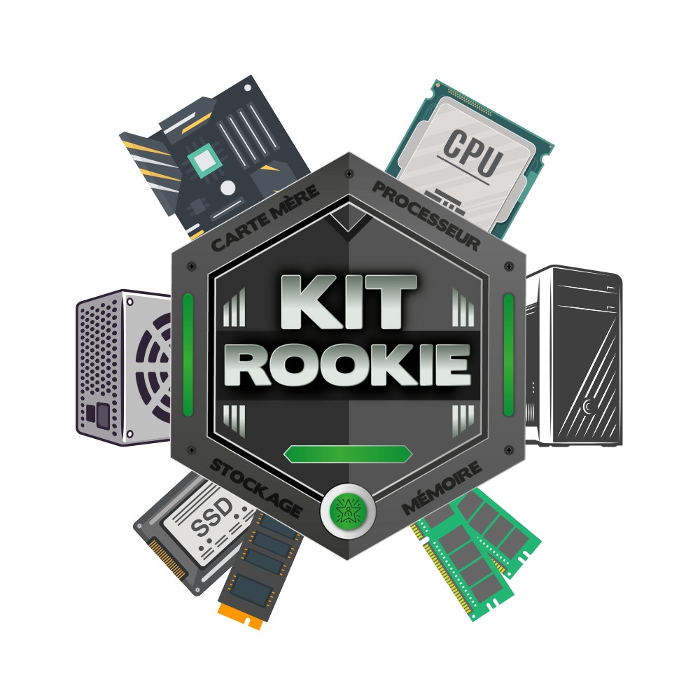 KIT ROOKIE B ASU - Boitier S2 Plus (430W) + PRIME H610M-K + I3-12100 + 8Go DDR5 + 480Go NVMe