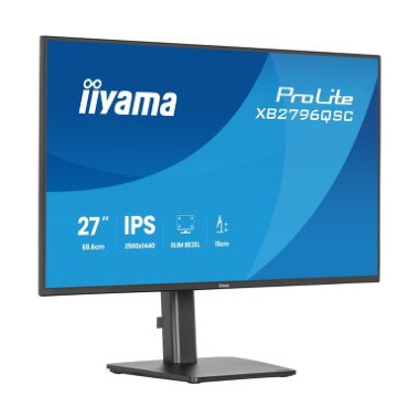 IIYAMA XB2796QSC-B1 (ProLite) - 27p WQHD IPS 4ms 350cd/m HDMi USB-C(PD 65W) 2USB 2x2W Réglable Noi | ECP Grossiste informatique