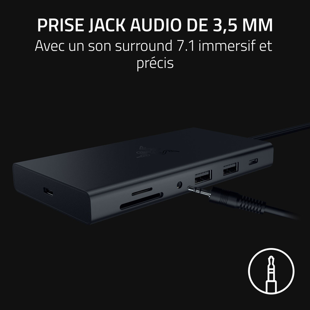 Razer USB-C Dock Avec fil USB 3.2 Gen 1 (3.1 Gen 1) Type-C Noir | ECP Grossiste informatique