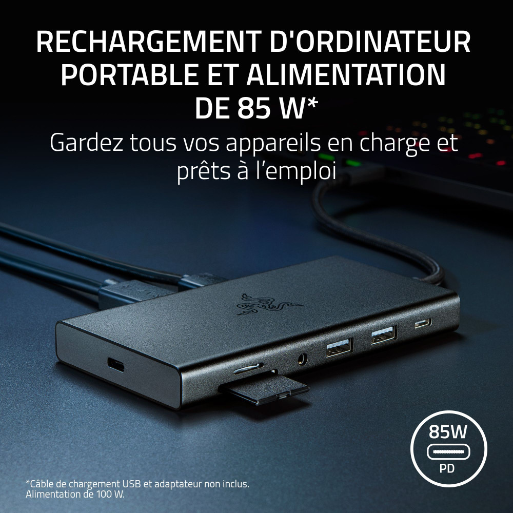 Razer USB-C Dock Avec fil USB 3.2 Gen 1 (3.1 Gen 1) Type-C Noir | ECP Grossiste informatique