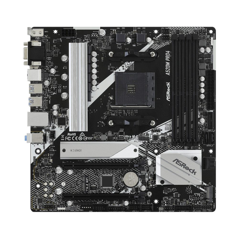 Asrock A520M Pro4 Emplacement AM4 micro ATX