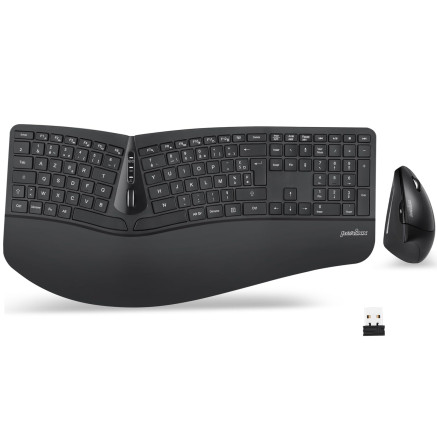 PERIDUO-605 FR Clavier+Souris sans fil Ergonomique AZERTY noir