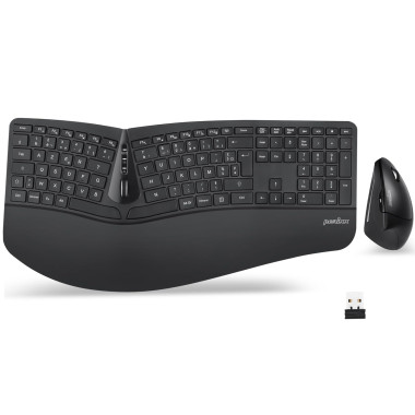 PERIDUO-605 FR Clavier+Souris sans fil Ergonomique AZERTY noir