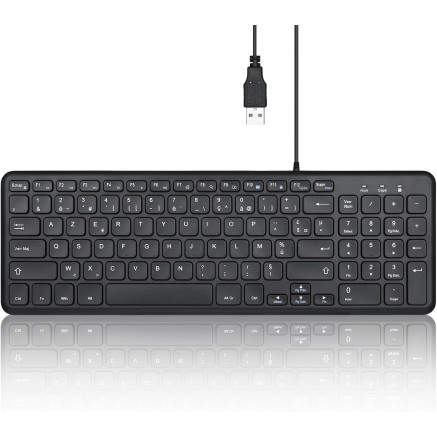 PERIBOARD-213 FR B Noir Clavier AZERTY Compact | ECP Grossiste informatique