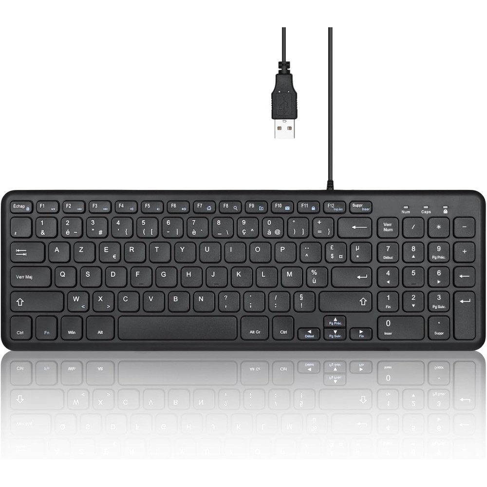 PERIBOARD-213 FR B Noir Clavier AZERTY Compact | ECP Grossiste informatique