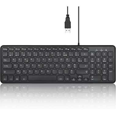 PERIBOARD-213 FR B Noir Clavier AZERTY Compact | ECP Grossiste informatique